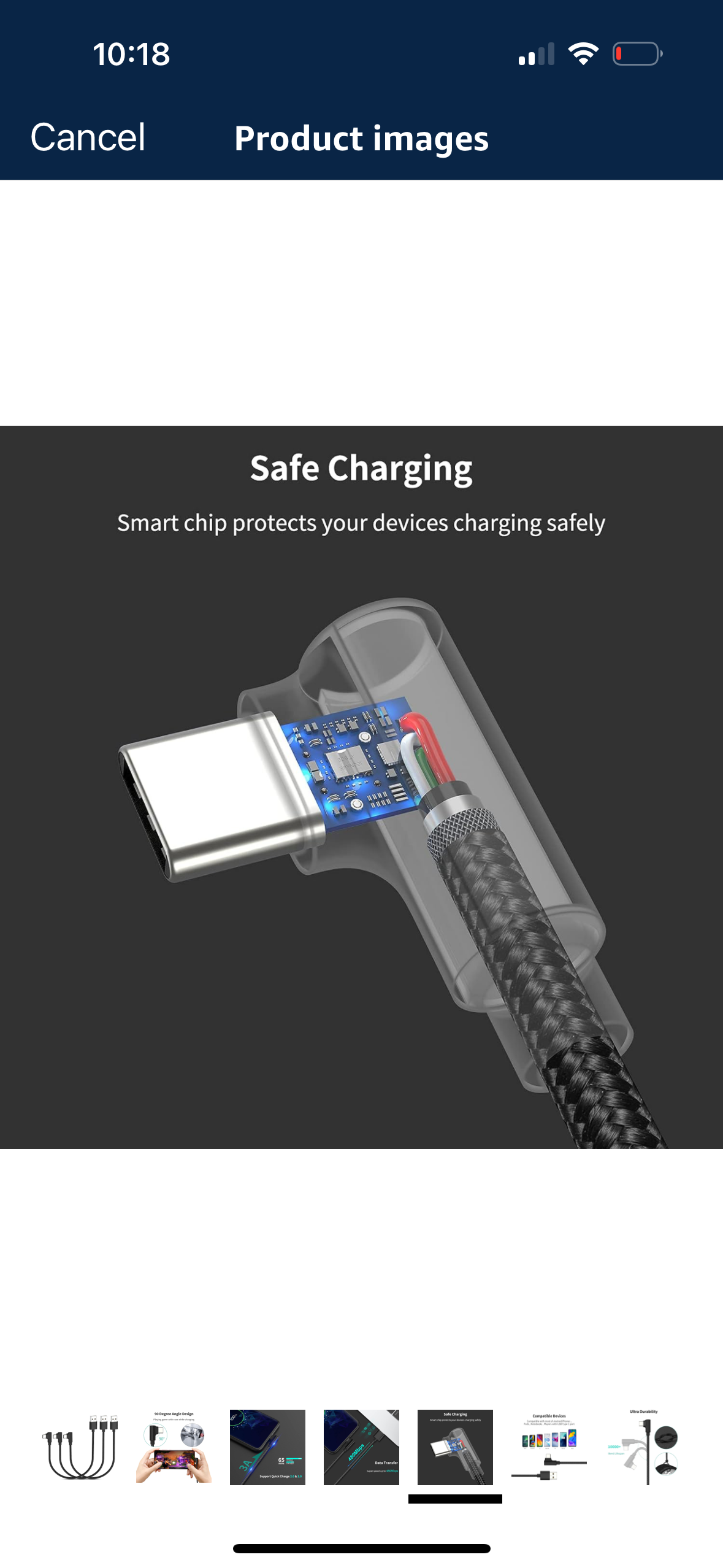 12” USB charger cable
